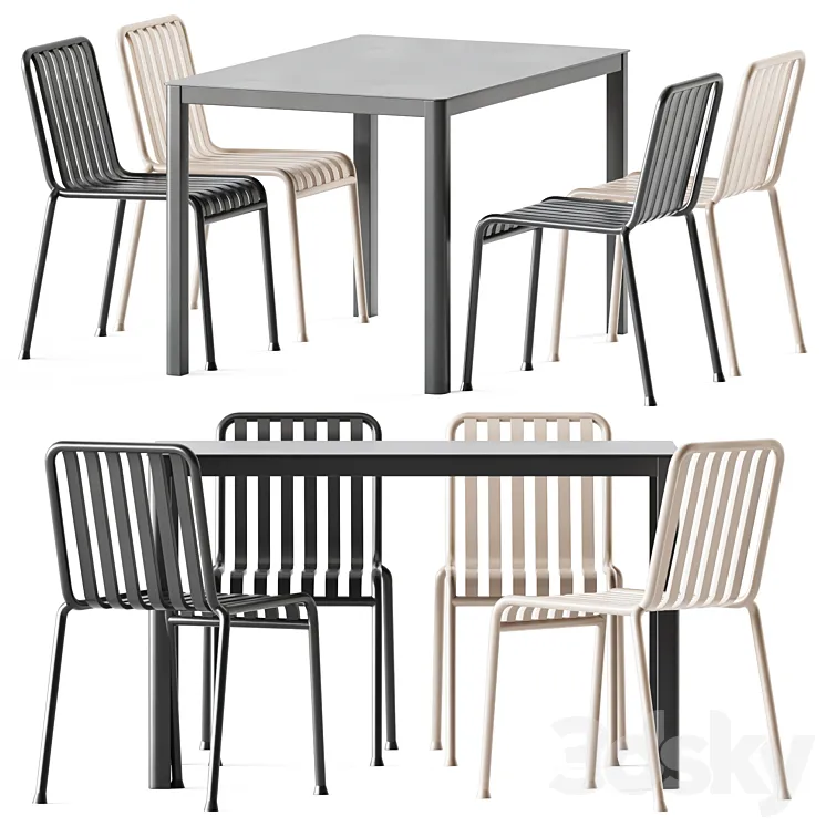 La Table by Arrmet and Palissade Chair by Hay 3D Model Free