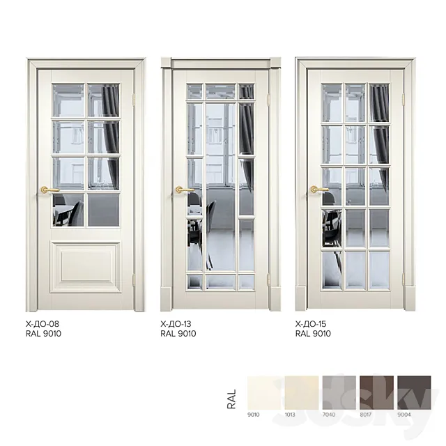 Laban Interior doors. Series "Baguette X-English grille." 3D Model