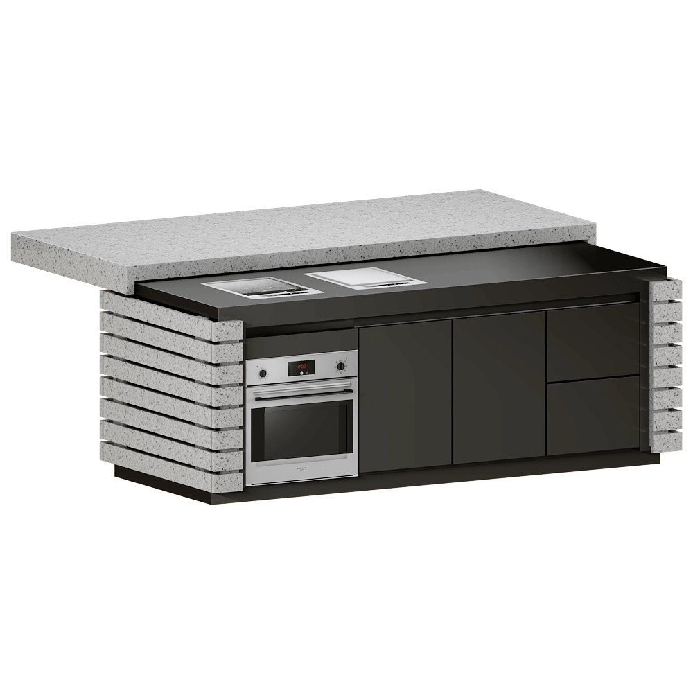 Laboratorio Mattoni - Integrated system for cooking and storage with sliding top Costanzin 3D Model
