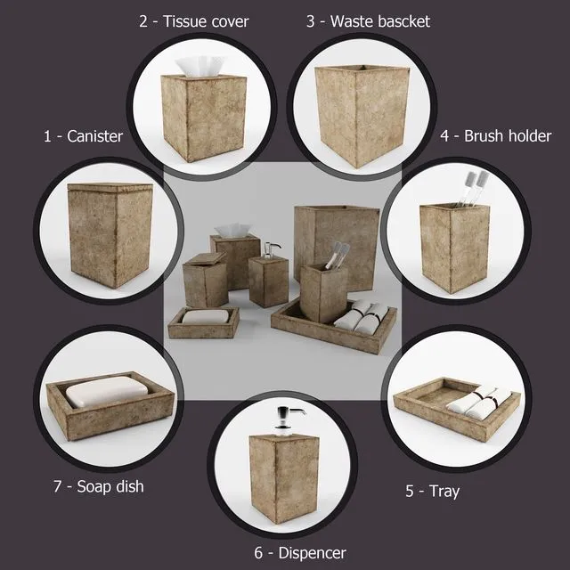 Labrazel Cement Natural kit for bathrooms 3D Model