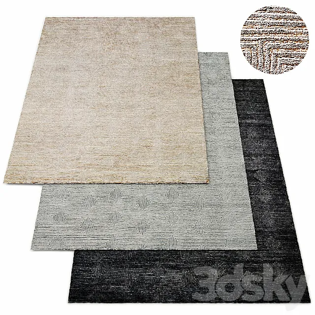 Labyrinth Hand-Knotted Rug RH Collection 3DModel