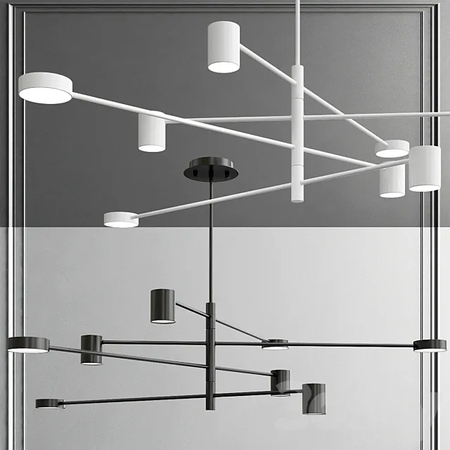 Laconic Scandinavian style LED chandelier 3D Model