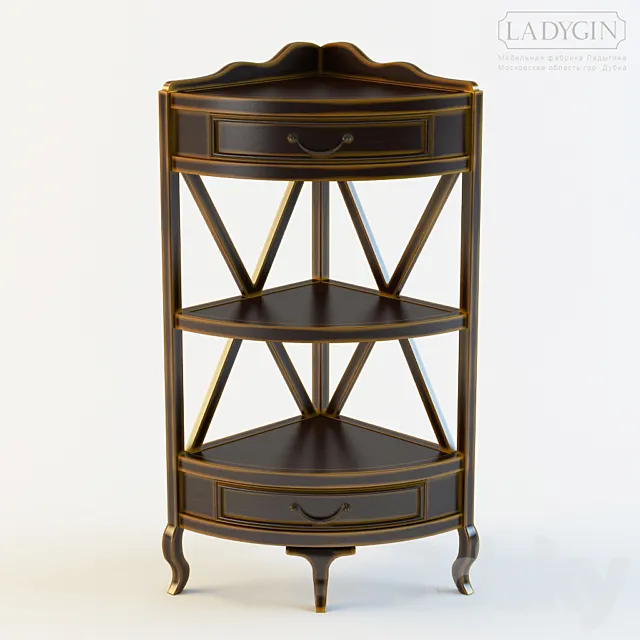 Ladygin _ Shelves corner with 2 drawers 3DModel