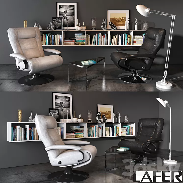 Lafer thor reclining chair set 3D Model
