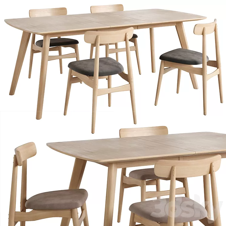 LaForma. Nayme chair. Extendable table Rho 3D Model Free