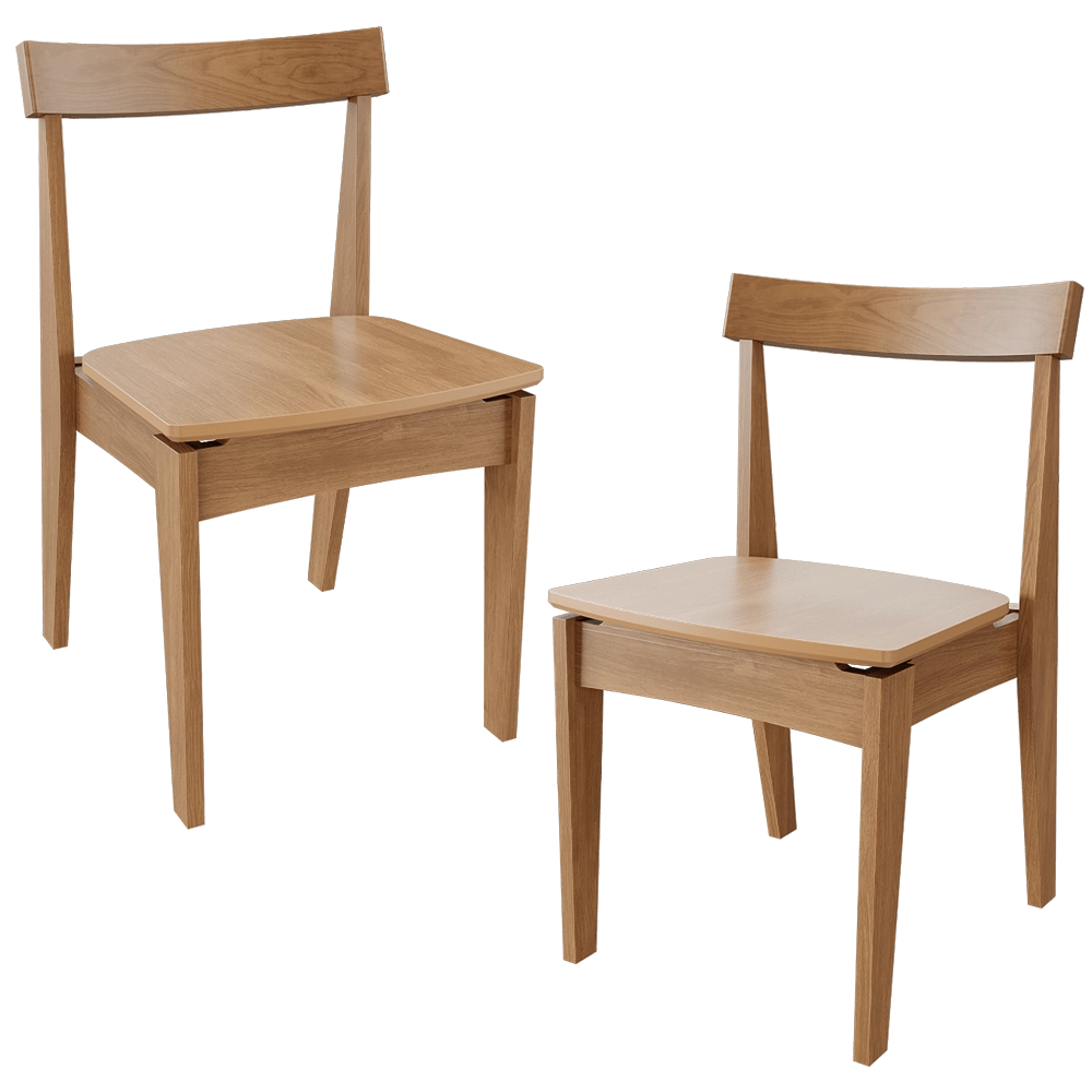 Lagom - Chair Minimalist oak 3D Model