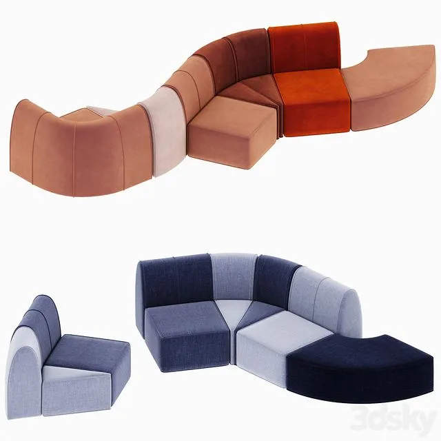 lake modular sofa 3D Model