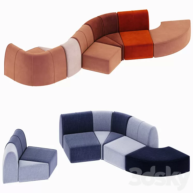lake modular sofa 3D Model