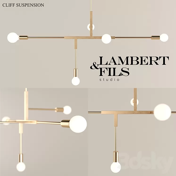 Lambert & Fils Cliff Suspension Lamp 3D Model