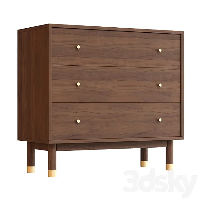 Lambro three-drawer chest of drawers by La Redoute 3D Model