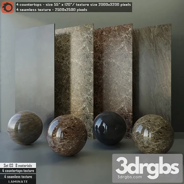 Laminate countertops & seamless texture set 03 Free Download
