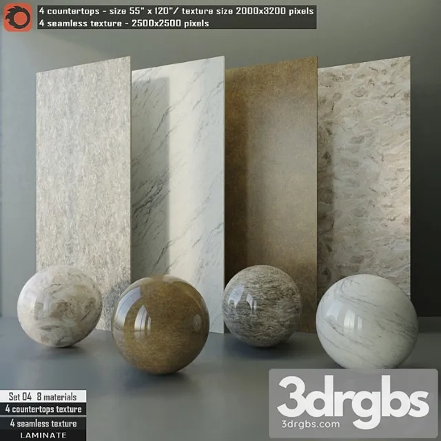 Laminate countertops & seamless texture set 04 3D Model Download