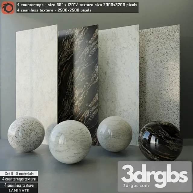 Laminate countertops & seamless texture set 11 3D Model Free