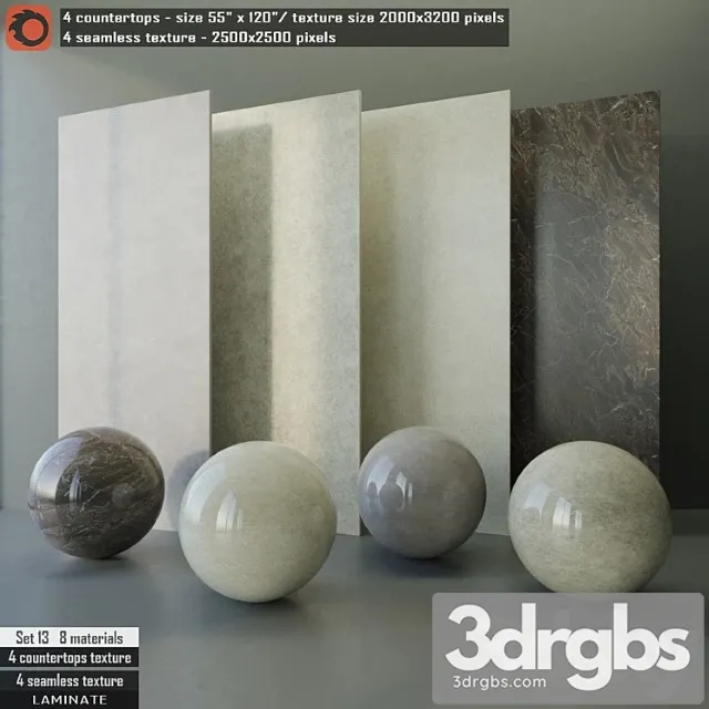 Laminate countertops & seamless texture set 13 3D Model Free