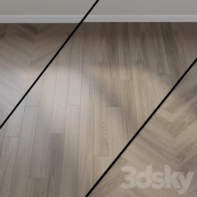 Laminate Haro Tritty 100 Antique Oak Gray 526671 3DModel