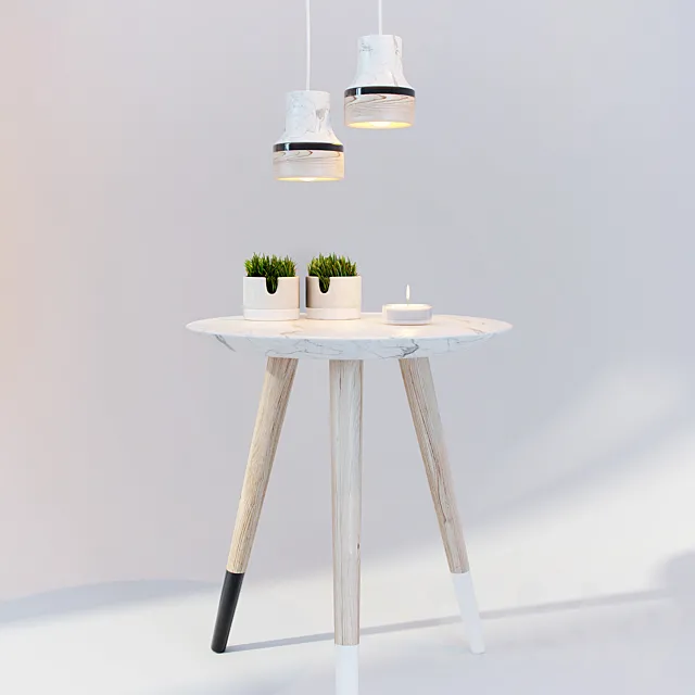 Lamp and table decor and Dodo 3D Model