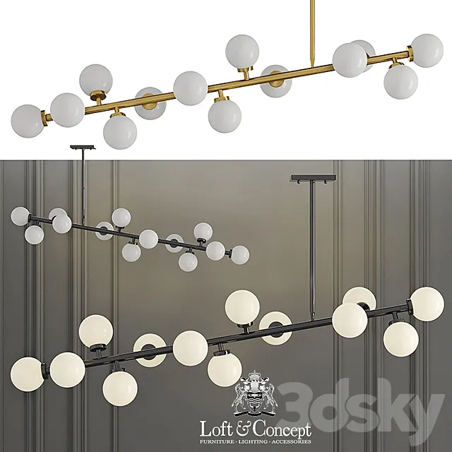 Lamp Bubble Stik Chandelier 3D Model