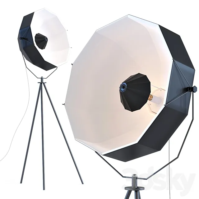 Lamp hollywood tripod 3D Model
