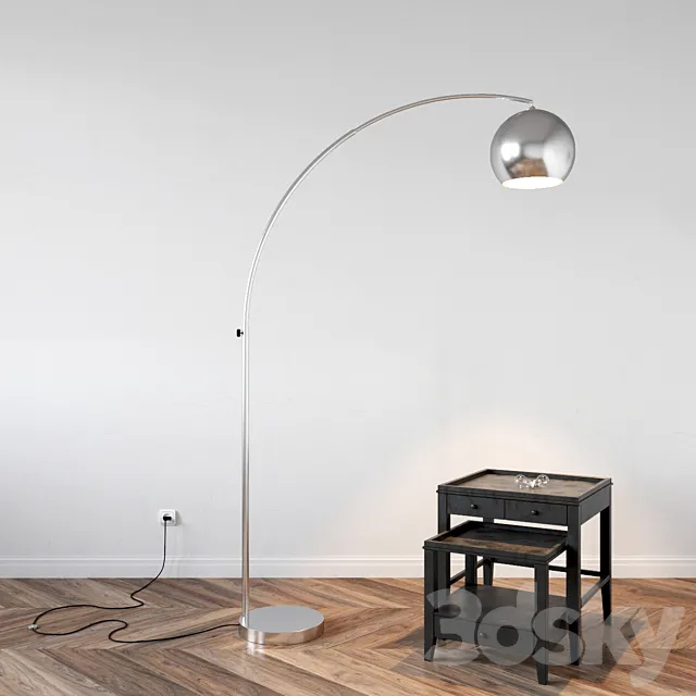 Lamp Lussole and Side Table Bleeker 3DModel