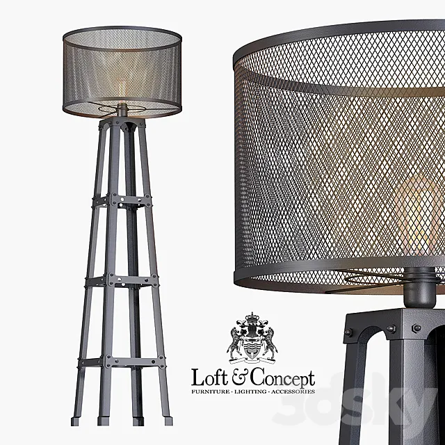 Lamp Radial Cage Floor Lamp 3DModel