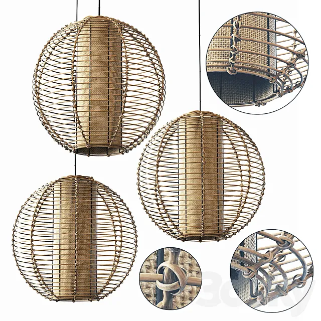 Lamp wicker branch rattan sphere Free Download