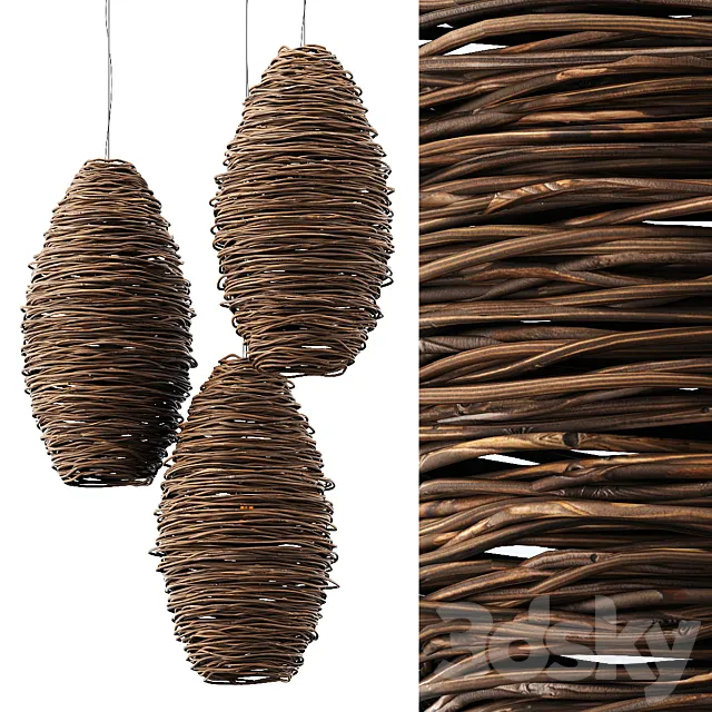 Lamp wicker n21 3DModel