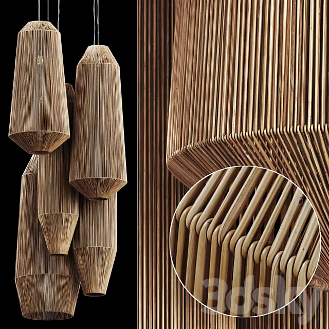 Lamp wicker n24 3D Model