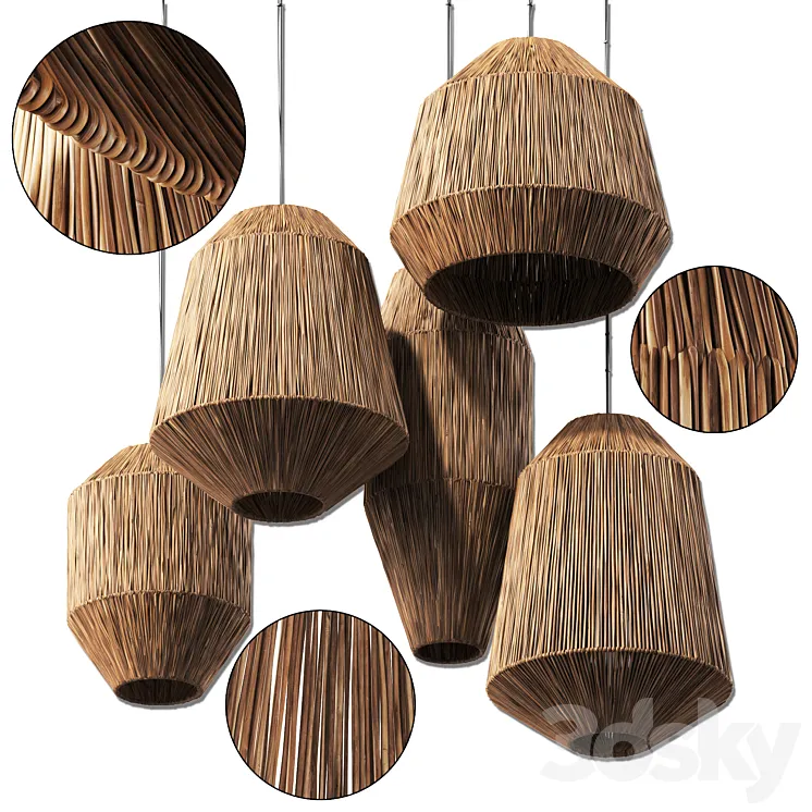Lamp wicker n25 3D Model Free