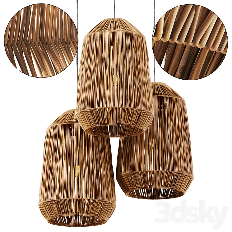 Lamp wicker n42 3D Model Free