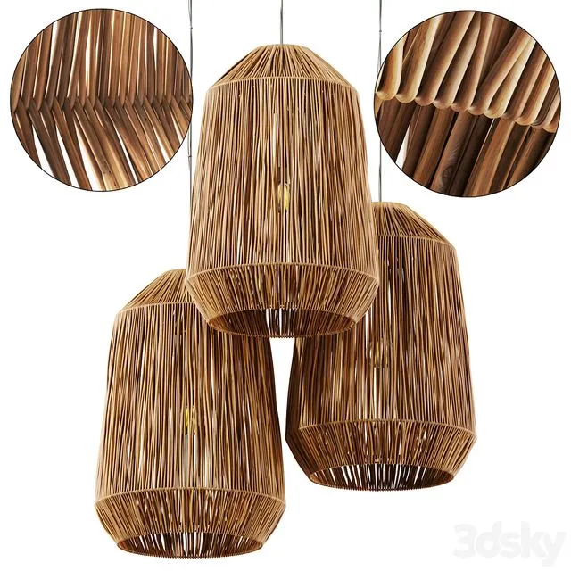 Lamp wicker n42 3D Model