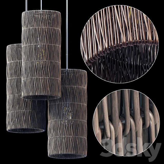 Lamp wiсker rattan cylinder n1 _ Chandelier cylinder wicker rattan No. 1 Free Download