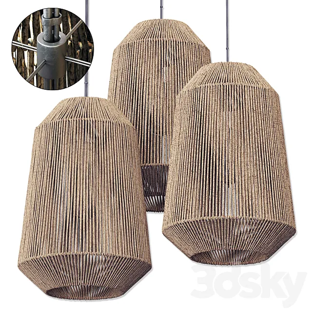 Lamp wood rotang wicker barrel n3 _ Wicker rattan lamp 