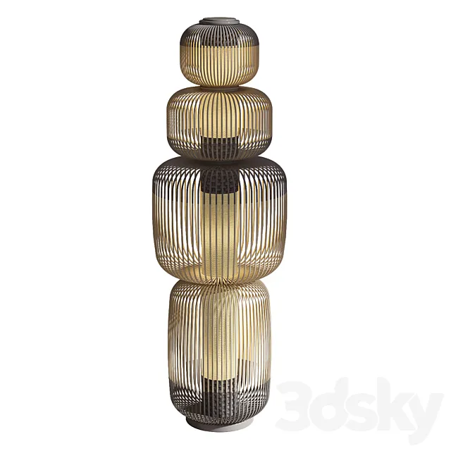 Lampadaire bamboo light 4 3D Model