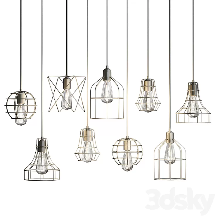 Lampara Vintage Techo comparacion 3D Model