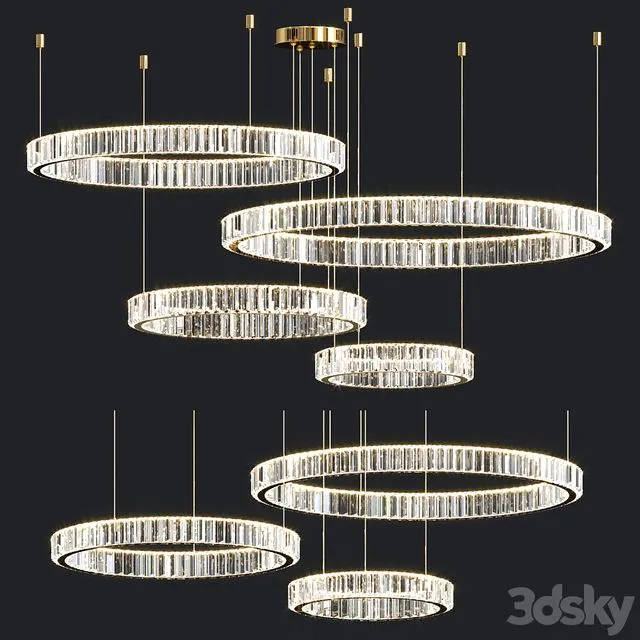 Lamparas Crystal Chandelier Collection 3D Model