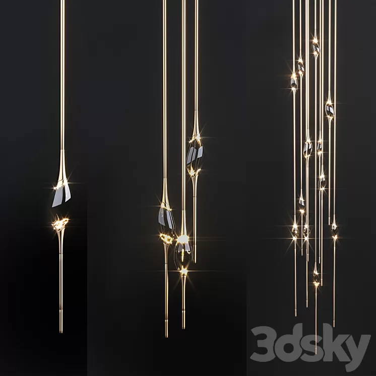 Lamps IL PEZZO Round chandelier 3D Model
