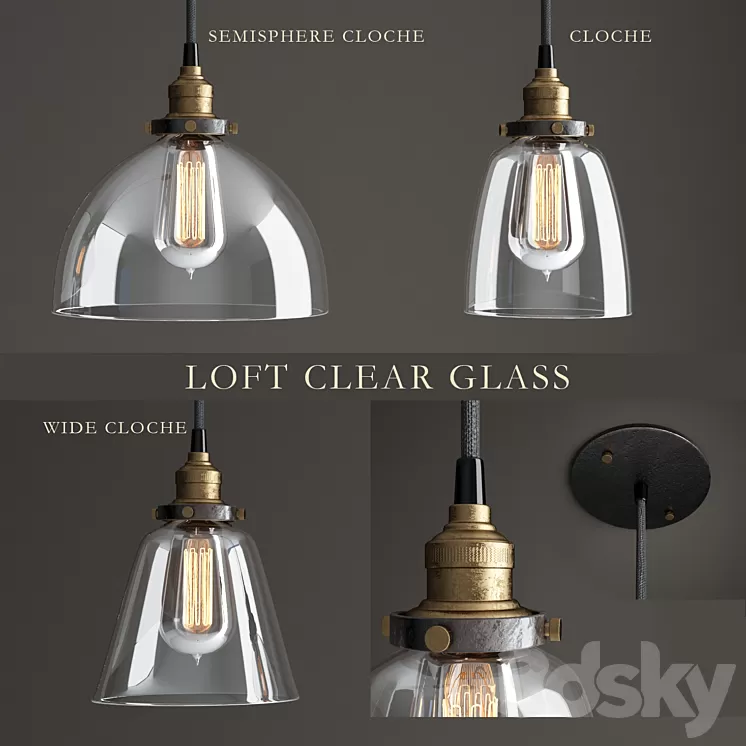 Lamps series "Loft Clear Glass" 3D Model