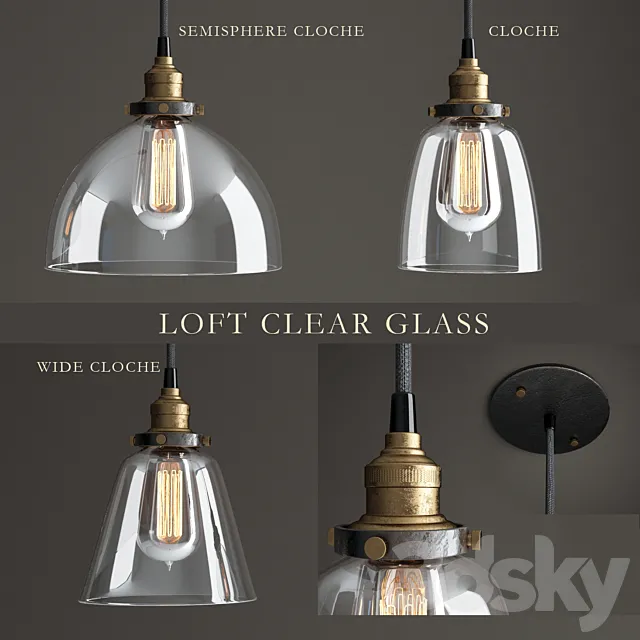 Lamps series "Loft Clear Glass" 3DModel