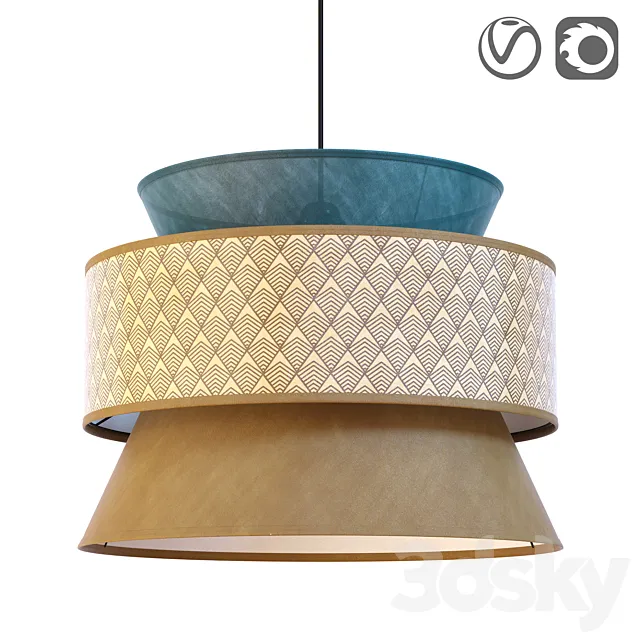 Lampshade with 3 lampshades Dolkie 3D Model