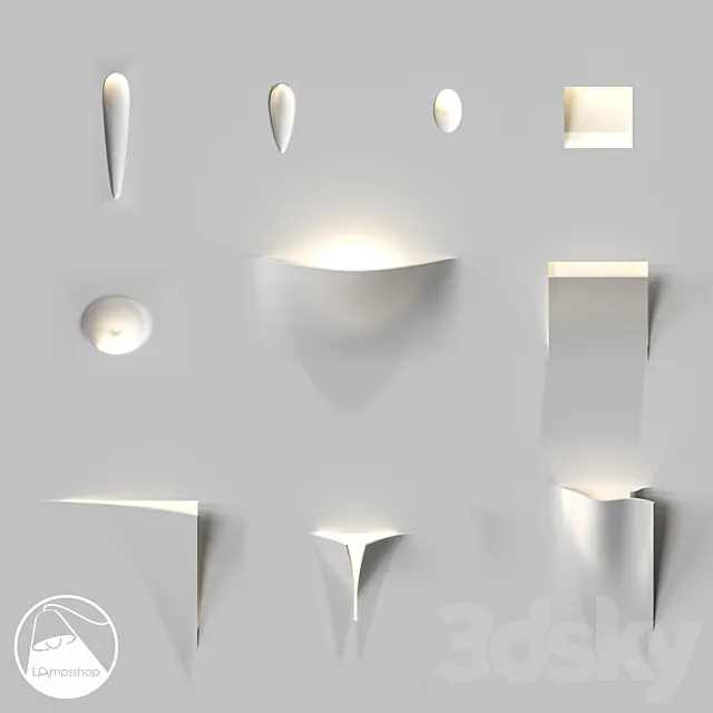 LampsShop.com Gypsum Lamps 3DModel