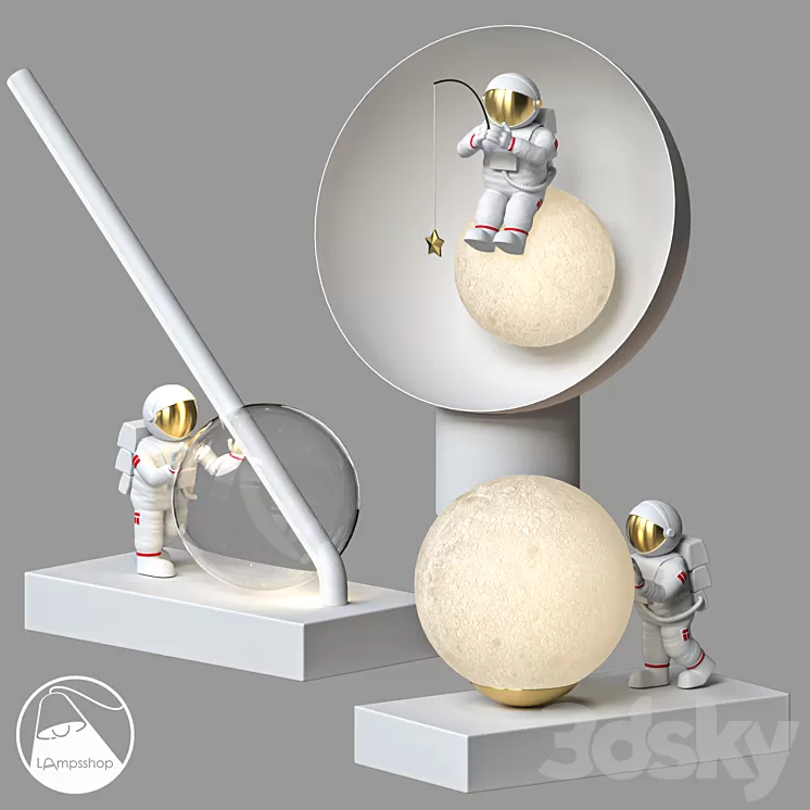 LampsShop.com NL5194 Table Lamp Astronaut mini Lamp 3D Model