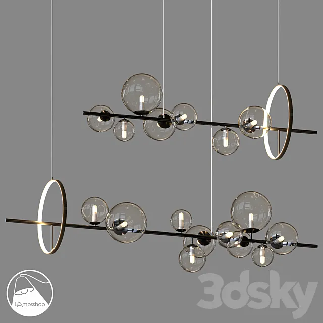 LampsShop.ru L1294 Chandelier Rainbow Bubble Flin 3D Model