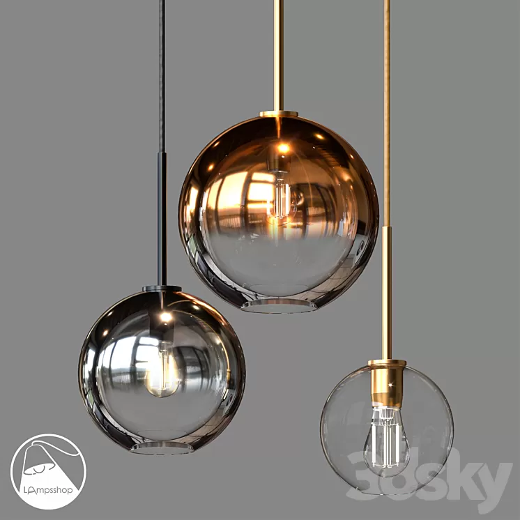 LampsShop.ru PDL2071 Pendant Silver Orb 3D Model