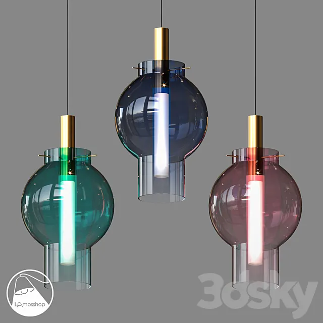 LampsShop.ru PDL2161 Pendant Colored lanterns 3DModel