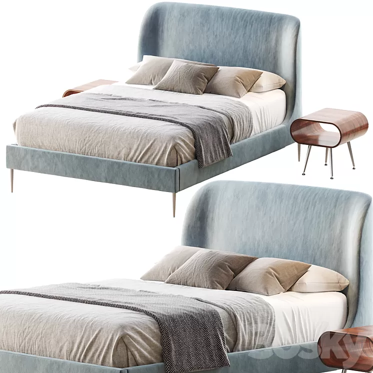 Lana upholstered bed 3D Model