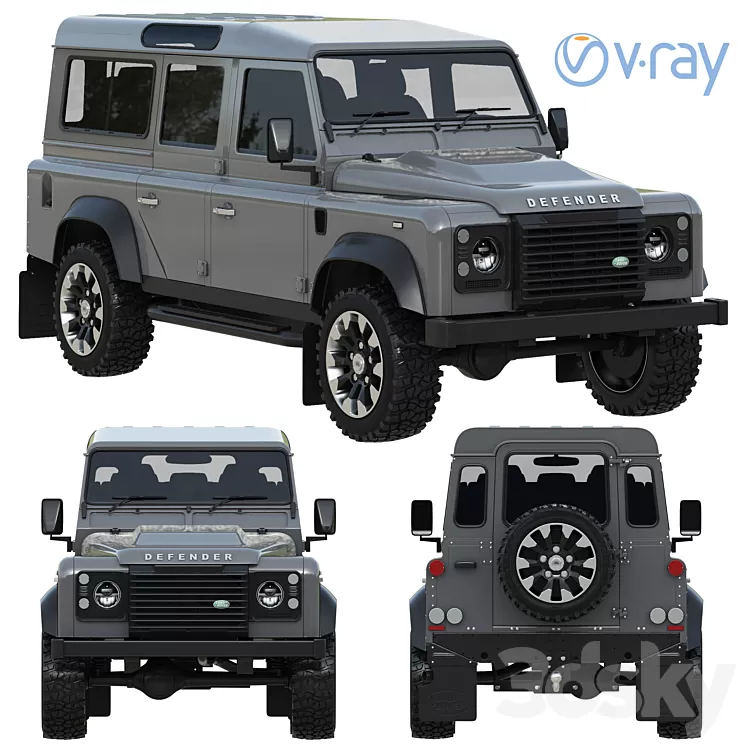 Land Rover Defender Works V8 4-door 2018 3D Model Free