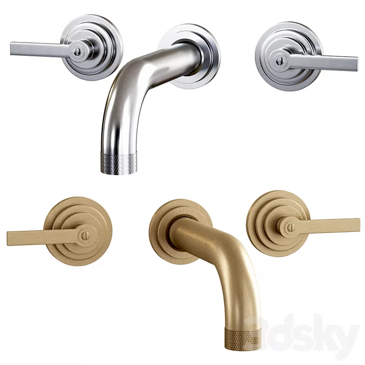 Landmark Industrial wall mounted mixer V7K17-3LF-CP by Samuel Heath / Mixer 3D Model