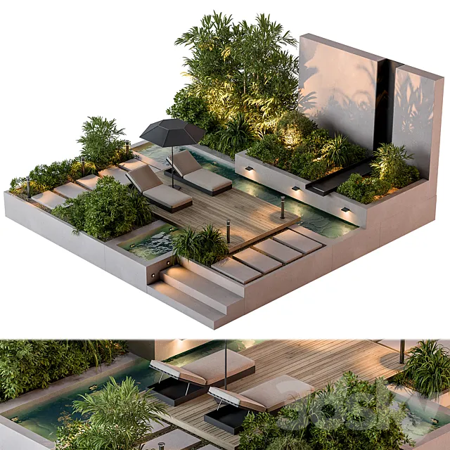 Landscape Furniture Backyard 70 3D Model