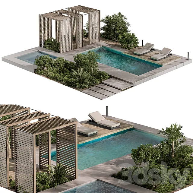 Landscape Furniture Backyard 80 3D Model