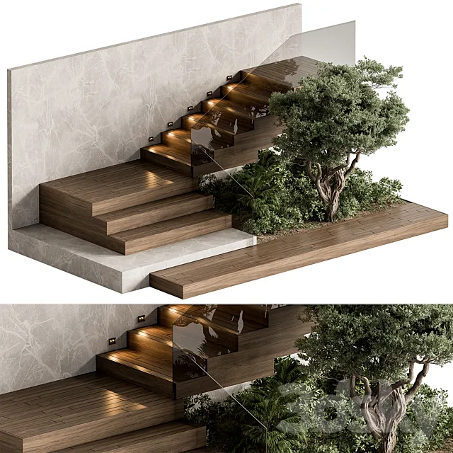 Landscape Furniture stairs – Set 103 3D Model
